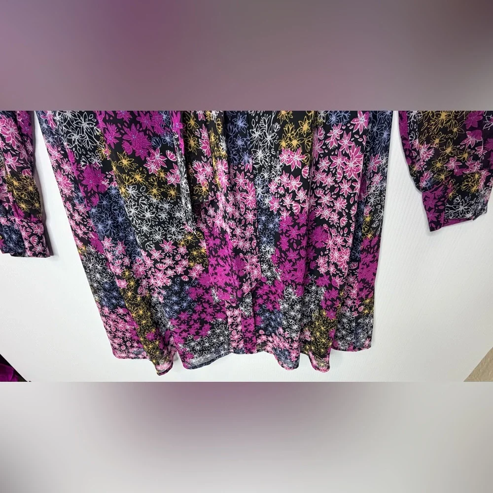 CeCe by Cynthia Steffe Aleah Floral Tie-Neck Chiffon Woman’s Mini Dress Size 10